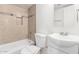 Bathroom with updated shower, sink, and toilet at 9118 W Cameron Dr, Peoria, AZ 85345