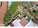 Overhead view showcases an amazing outdoor area with firepit, water feature, and beautiful landscape design at 9241 S 50Th St, Phoenix, AZ 85044