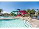 Resort-style swimming pool with water slides and ample lounge chairs at 9837 E Tiburon Ave, Mesa, AZ 85212