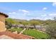 Beautifully landscaped front yard with green lawns and panoramic mountain views at 10182 E Gilded Perch Dr, Scottsdale, AZ 85255