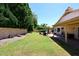 Well-maintained backyard showcasing a lush lawn, mature trees, and a covered patio perfect for outdoor entertaining at 1212 W Vera Ln, Tempe, AZ 85284