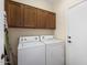 Laundry room features white appliances and overhead cabinets at 12972 W Kokopelli Dr, Peoria, AZ 85383