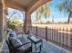 Relaxing outdoor patio with comfortable seating and a view of the neighborhood at 14000 N 94Th St # 1008, Scottsdale, AZ 85260