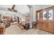 Open-concept living space features vaulted ceilings, exposed beam, and natural light at 1739 E Knox Rd, Tempe, AZ 85284