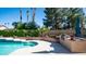 Beautiful pool and patio surrounded by lush landscaping, offering a private oasis for outdoor enjoyment at 1739 E Knox Rd, Tempe, AZ 85284