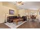 Inviting living room featuring wood-look floors and an open-concept design at 174 W Del Rio St, Gilbert, AZ 85233
