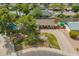 An aerial view showcasing the landscaped front yard and a sparkling pool in the backyard at 1817 W Seldon Ln, Phoenix, AZ 85021