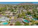Aerial shot of a residential neighborhood, highlighting mature trees and well-maintained homes at 1817 W Seldon Ln, Phoenix, AZ 85021
