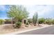 Charming single-story home featuring desert landscaping, mature trees, and an inviting entrance at 28019 N 115 Pl, Scottsdale, AZ 85262