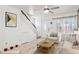 Inviting living room area with staircase, plush carpet, and natural light at 510 N Alma School Rd # 139, Mesa, AZ 85201