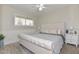 Cozy bedroom featuring a soft, neutral color palette, plush carpet, and ceiling fan at 8930 W Sells Dr, Phoenix, AZ 85037