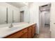 Bright bathroom features a double sink vanity and large mirror for ample space at 1071 E Chelsea Dr, San Tan Valley, AZ 85140