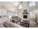 Spacious living room featuring a fireplace with marble surround and an open concept design at 15215 S 20Th Pl, Phoenix, AZ 85048