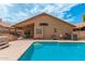 Exterior shot of the backyard featuring a pool, patio and barbecue area at 1770 W Browning Way, Chandler, AZ 85286