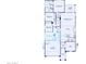Detailed floor plan showcases the layout of this home with four bedrooms and a two-car garage at 21270 E Cattle Dr, Queen Creek, AZ 85142