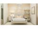 Bright bedroom featuring a writing desk, a modern lamp, and a white patterned floor at 25162 N 177Th Dr, Surprise, AZ 85387