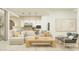 Spacious living room with a neutral color palette, stylish furniture, and an open layout to the kitchen at 25162 N 177Th Dr, Surprise, AZ 85387