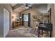 Home office features vaulted ceilings, a large window, and decorative accents at 29023 N 46Th Way, Cave Creek, AZ 85331