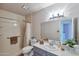 Bathroom featuring shower, toilet, and sink with vanity at 4815 E Everett Dr, Scottsdale, AZ 85254