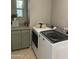 Well-organized laundry room boasts modern washer and dryer set, and ample cabinet space with a window at 4815 E Everett Dr, Scottsdale, AZ 85254