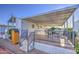 Exterior view of home with covered patio and beautiful landscaping at 7750 E Broadway Rd # 361, Mesa, AZ 85208