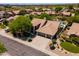 Beautiful aerial view of a single-Gathering home featuring a private pool and well-maintained landscaping at 8910 E Topeka Dr, Scottsdale, AZ 85255