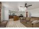Spacious living room flows into the kitchen and dining area, creating an open layout at 9203 S Heather Dr, Tempe, AZ 85284