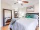 Spacious main bedroom featuring a large bed, ample natural light, and modern décor at 9451 E Becker Ln # 2016, Scottsdale, AZ 85260