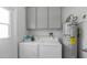 Convenient laundry room equipped with washer, dryer, and storage cabinets at 9911 W Pleasant Valley Rd, Sun City, AZ 85351