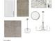 Design Selection of interior features, including a white cabinet, patterned carpet and backsplash, a mirror, and light fixtures at 17417 W Eva St, Waddell, AZ 85355