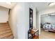Hallway with stairs and entry to bedroom featuring contemporary design and plenty of natural light at 1915 S 39Th St # 37, Mesa, AZ 85206