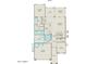 Detailed first-floor layout showing kitchen, living spaces, suites, and garage at 21255 E Cattle Dr, Queen Creek, AZ 85142