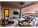 Outdoor patio with comfortable seating, fire pit, mounted television, and view of pool at 2166 N Steele --, Mesa, AZ 85207