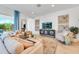 Comfortable living room with a cozy seating area, large windows, and a seamless indoor-outdoor flow at 25338 N 150Th Ln, Surprise, AZ 85387