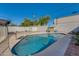 This fenced backyard pool is perfect for cooling off and is surrounded by a patio area at 542 E Flynn Ln, Phoenix, AZ 85012