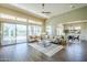 Open-concept living room with a comfortable seating area and expansive views at 7438 E Visao Dr, Scottsdale, AZ 85266
