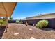 The backyard features decorative rock, neutral walls, and various landscaping at 8157 W Mclellan Rd, Glendale, AZ 85303