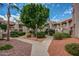 Charming condo courtyard showcasing mature trees, walkways, and beautiful landscaping at 9151 W Greenway Rd # 212, Peoria, AZ 85381