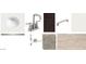 Assortment of design materials for new construction homes with a variety of colors and textures at 9533 W Luxton Ln, Tolleson, AZ 85353