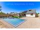 Virtual rendition of backyard pool with hot tub, patio, desert landscaping, and covered veranda of single-story home at 19413 N 8Th St, Phoenix, AZ 85024