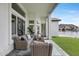 Gorgeous patio space features comfortable seating and picturesque water views at 21663 N 57Th Ave, Glendale, AZ 85308