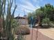 Backyard landscaping design with native desert plants and a walking path leading to the home at 2324 W Via Rialto Cir, Mesa, AZ 85202
