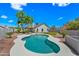Backyard showcasing a beautiful pool surrounded by lush greenery and well-kept landscaping at 4902 E Golden St, Mesa, AZ 85205