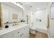 Tastefully updated bathroom featuring a vanity, modern fixtures, and stylish tile at 4902 E Golden St, Mesa, AZ 85205