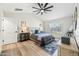 Spacious main bedroom with vaulted ceiling, ceiling fan, and natural light at 4902 E Golden St, Mesa, AZ 85205