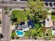 Aerial view of the home, backyard, and pool at 6800 E Exeter Blvd, Scottsdale, AZ 85251