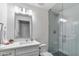 Modern bathroom featuring a glass-enclosed shower, stylish vanity, and elegant finishes at 6803 E Main St # 5503, Scottsdale, AZ 85251