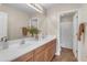 Bathroom features double sinks and wood cabinets at 7524 E Leland Cir, Mesa, AZ 85207