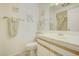 This bathroom features a single sink vanity and a neutral color scheme throughout the room at 10020 W Royal Oak Rd # F, Sun City, AZ 85351