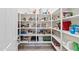 Walk-in pantry with organized shelving provides ample storage for groceries and household essentials at 15704 W Taylor St, Goodyear, AZ 85338